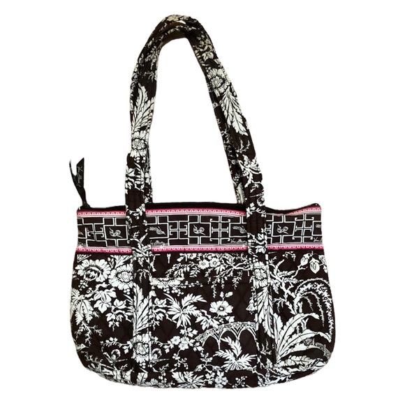 Vera Bradley Imperial Toile Brown, White and Pink Shoulder Bag - Picture 2 of 6